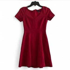 White House Black Market Red A-Line Midi Dress